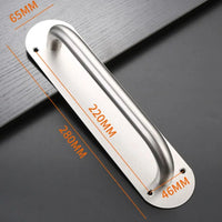 Poignée de Tirage Inox sur Plaque Ovale ou Rectangulaire, 200 à 300 mm, vue 12
