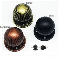 Bouton de Porte Boule Fixe en Fonte Cannelée, Platine Ronde, Portail ou Grange, vue 2