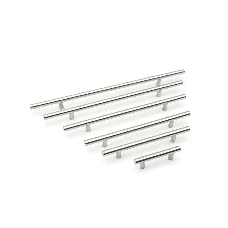 Poignée de Meuble Barre en T en Inox Argent, Entraxe 64 à 320 mm, vue 2