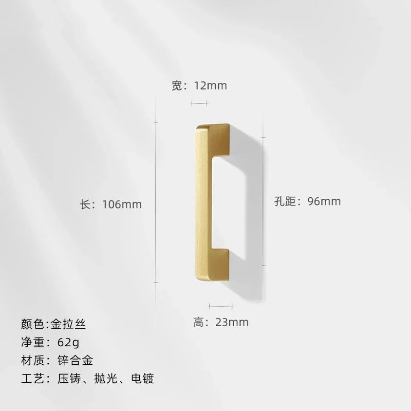 Poignée de Cuisine Dorée ou Nickel Brossé en Zinc, Entraxe 96 à 320 mm, vue 15