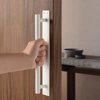 Poignée de Porte de Garage Aluminium sur Platine, Noire ou Blanche, 224 à 384 mm