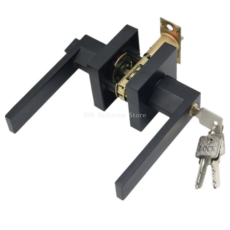 Poignée de Porte Carrée à Clé et Condamnation, Béquille 125 mm, 3 Finitions, vue 7