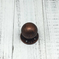 Bouton de Porte Boule Fixe en Fonte Cannelée, Platine Ronde, Portail ou Grange, vue 7
