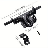 Verrou de Portail avec Boucle à Cadenas en Métal Noir, 16 cm, vue 6
