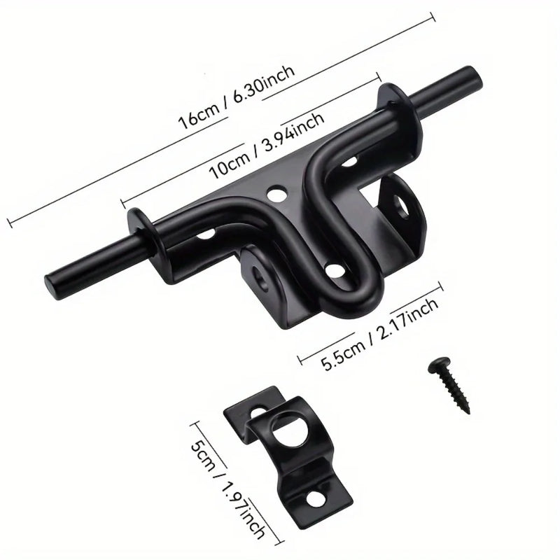 Verrou de Portail avec Boucle à Cadenas en Métal Noir, 16 cm, vue 6
