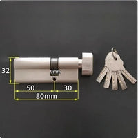 Cylindre de Porte à Bouton Asymétrique, Laiton, 50 à 100 mm, vue 12