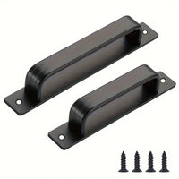 Lot de 2 Poignées de Tirage Aluminium Noir Mat, Entraxe 128 ou 160 mm