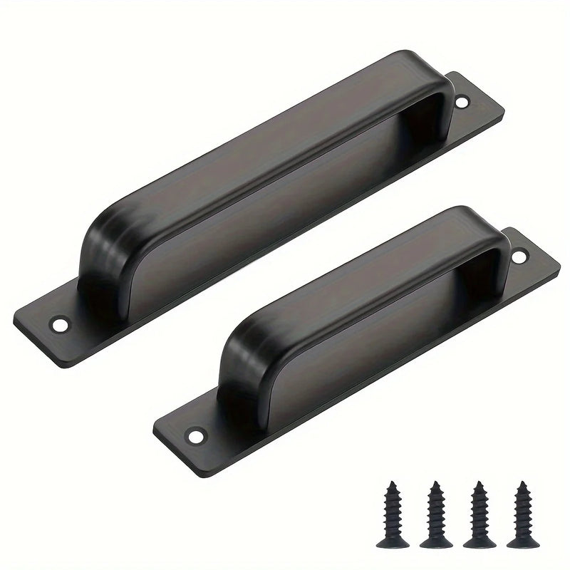 Lot de 2 Poignées de Tirage Aluminium Noir Mat, Entraxe 128 ou 160 mm