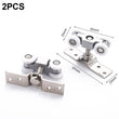 Lot de 2 Chariots à 4 Galets Nylon pour Porte Coulissante, Inox