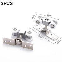 Lot de 2 Chariots à 4 Galets Nylon pour Porte Coulissante, Inox