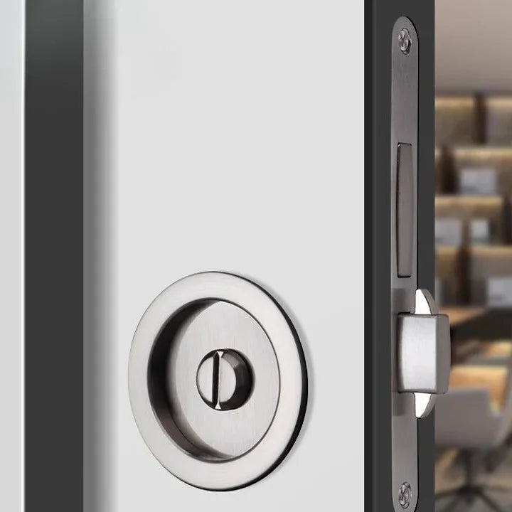 Poignée Cuvette Ronde Escamotable en Zinc pour Porte Coulissante, vue 12