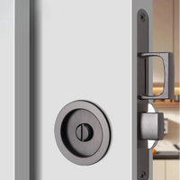 Poignée Cuvette Ronde Escamotable en Zinc pour Porte Coulissante, vue 2