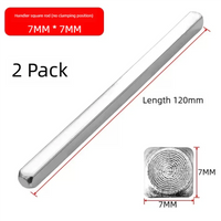 Carré de Poignée de Porte 7 x 7 mm en Aluminium, Lot de 2, de 80 à 120 mm, vue 6
