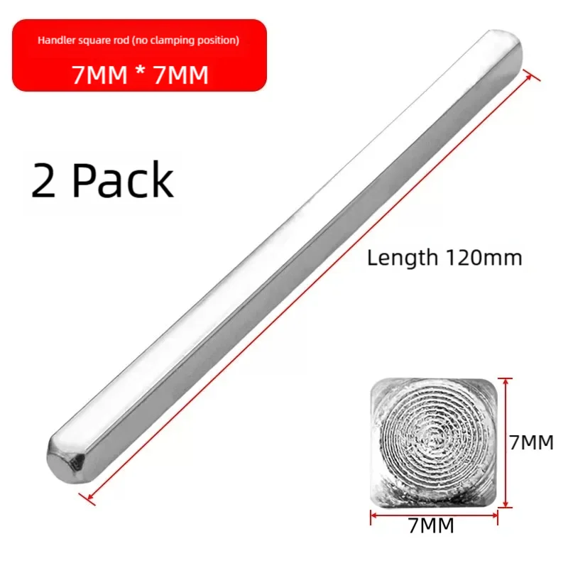Carré de Poignée de Porte 7 x 7 mm en Aluminium, Lot de 2, de 80 à 120 mm, vue 6