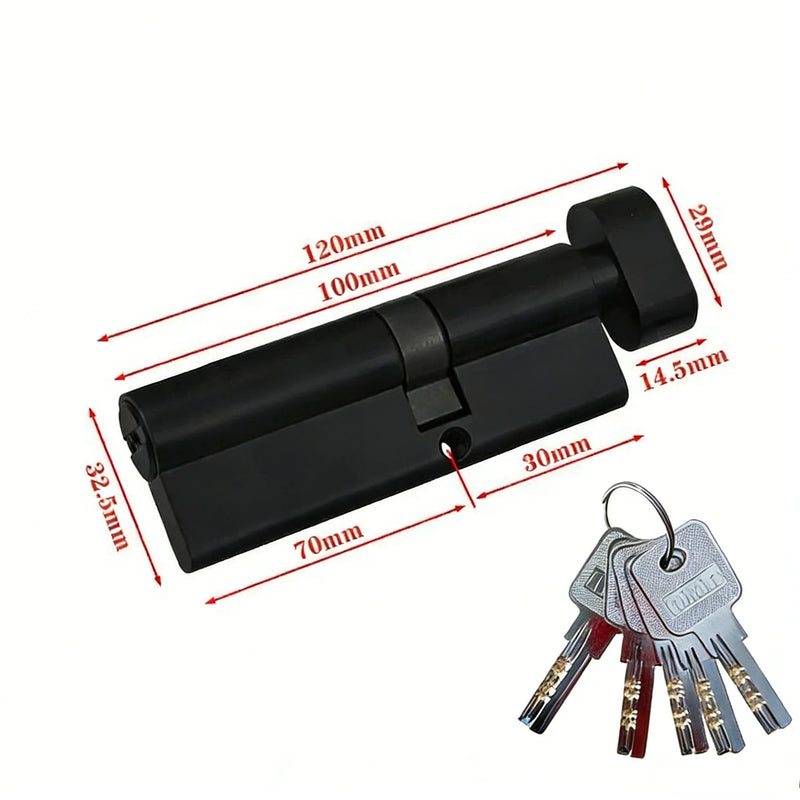 Cylindre de Porte Noir en Laiton à Bouton, 51 à 100 mm, vue 10