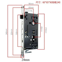 Serrure Encastrable en Fonte pour Porte de Sécurité, Entraxe 65 mm, Têtière 240 mm, vue 6