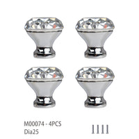 Bouton de Meuble en Cristal Taillé, Chromé ou Doré, Lot de 4, vue 8