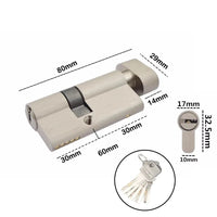 Cylindre de Porte Européen à Bouton, Zamak Brossé, 60 à 90 mm, vue 10