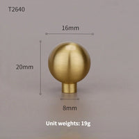 Bouton de Meuble Boule en Laiton Brossé, Diamètre 12 à 25 mm, vue 8