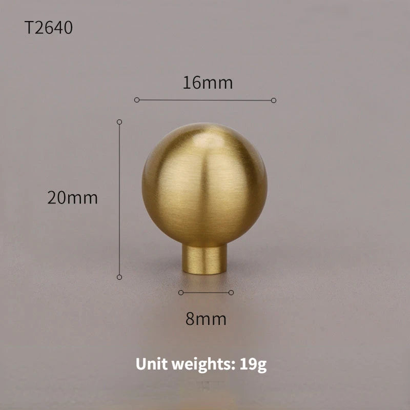 Bouton de Meuble Boule en Laiton Brossé, Diamètre 12 à 25 mm, vue 8