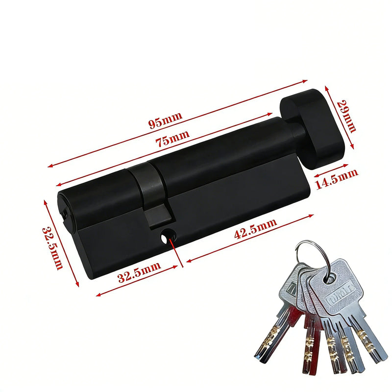 Cylindre de Porte Noir en Laiton à Bouton, 51 à 100 mm, vue 17