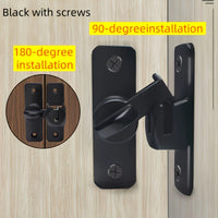 Verrou de Porte Pivotant à Loquet 90° ou 180°, Inox Noir, vue 6