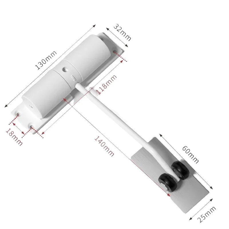 Ferme-Porte à Ressort Réglable en Aluminium, Corps Rond 130 mm ou Carré 100 mm, vue 7