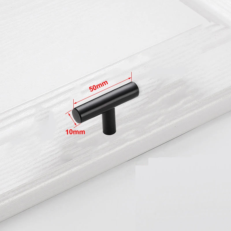 Poignée de Cuisine Barre en T Inox Noire ou Argent, 64 à 320 mm, vue 26
