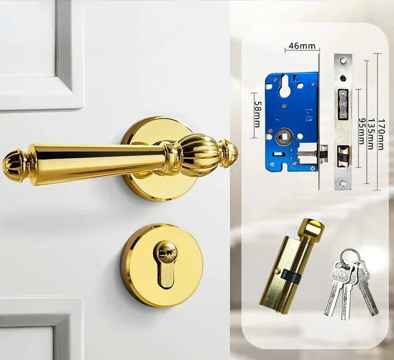 Poignée de Porte Ancienne Intérieure sur Rosace avec Serrure à Clé, vue 7