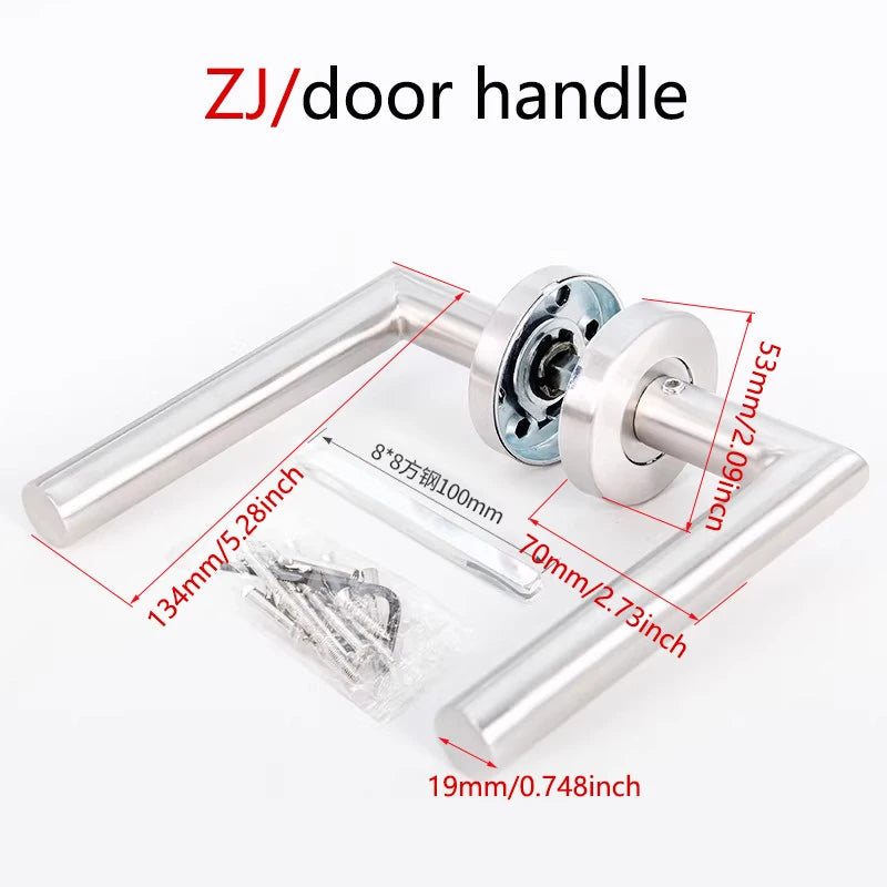Poignée de Porte Intérieure Inox 304 sur Rosace, 3 Formes de Béquille, vue 6