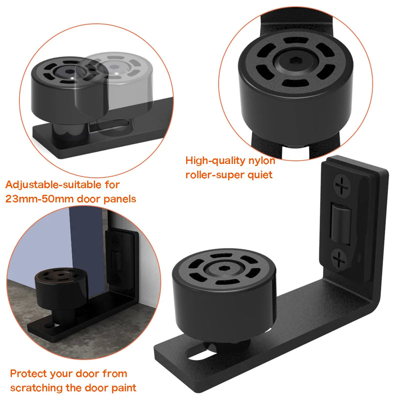 Guide de Porte de Grange Noir à Galet Nylon, 93 mm, vue 4
