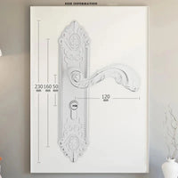 Poignée de Porte Baroque sur Plaque avec Serrure à Clé, 4 Finitions, vue 7