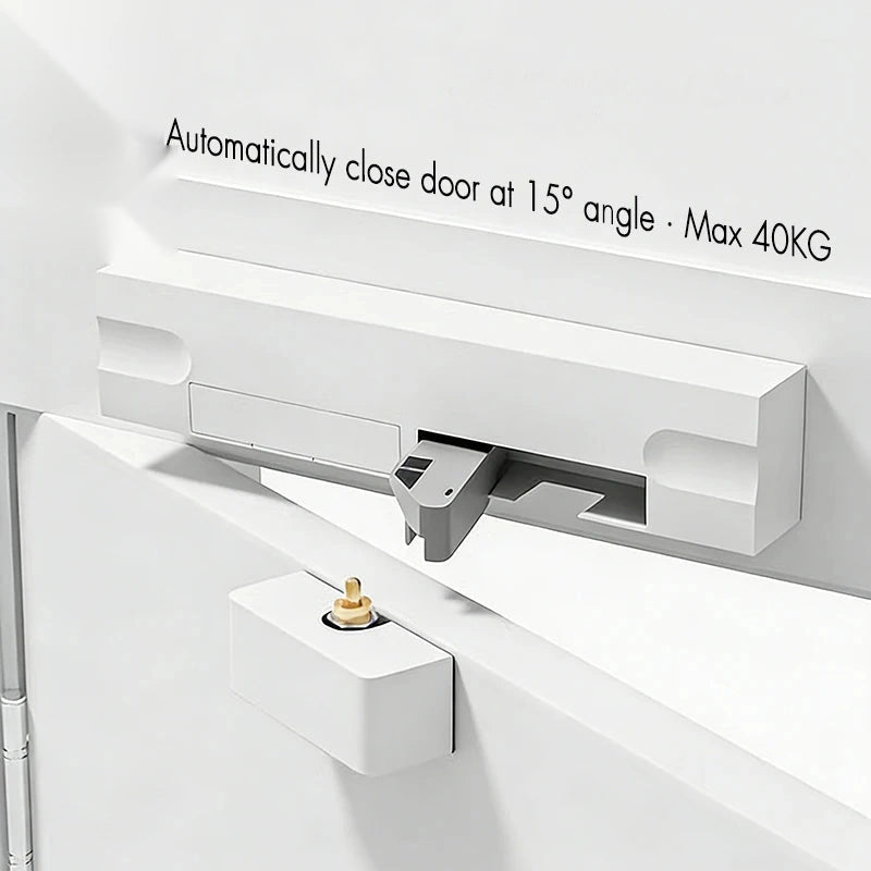 Ferme-Porte Automatique Discret Réglable, Porte 40 kg Maximum, Blanc ou Marron, vue 3