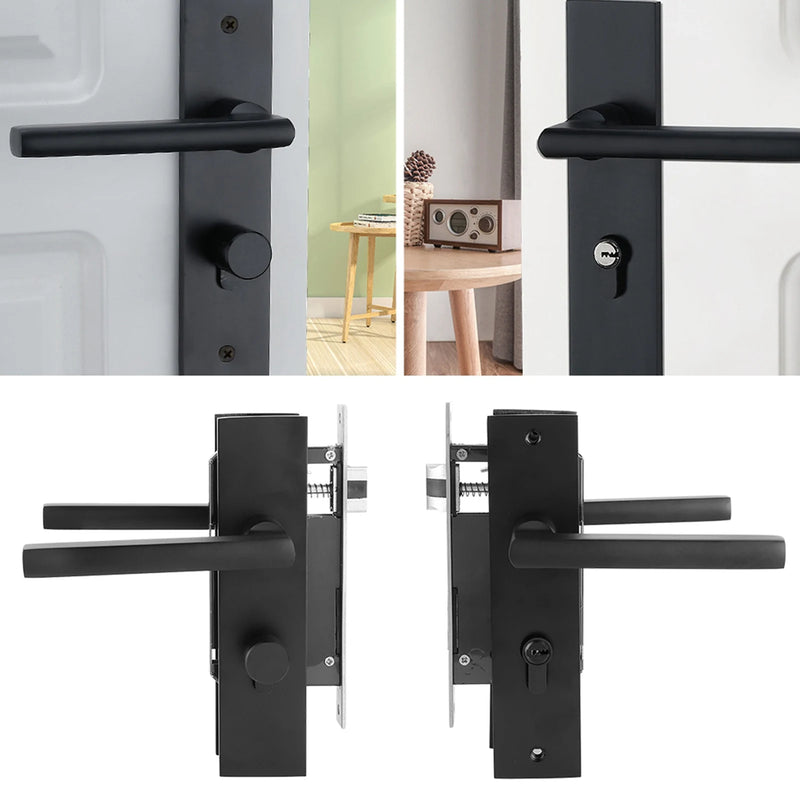 Poignée de Porte de Chambre à Clé sur Plaque Noire, 3 Clés, vue 3