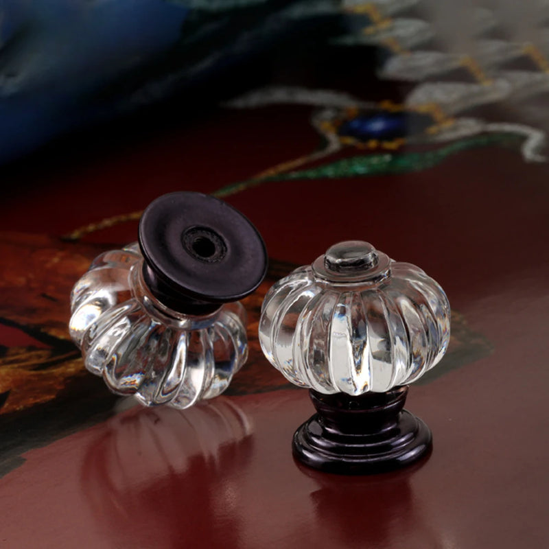 Bouton de Meuble en Cristal Côtelé Forme Citrouille, 28 ou 35 mm, vue 3