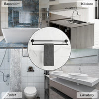 Porte-Serviettes Mural Télescopique Double Barre en Inox, 4 Finitions, vue 3