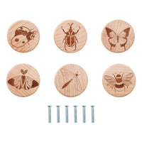 Bouton de Meuble en Hêtre Gravé pour Chambre d'Enfant, Lot de 6, vue 8
