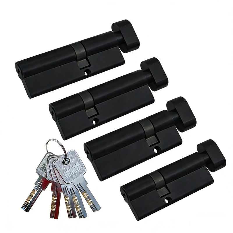 Cylindre de Porte Noir en Laiton à Bouton, 51 à 100 mm