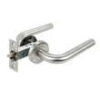Poignée de Porte Intérieure Inox, Béquille Coudée Ronde sur Rosace