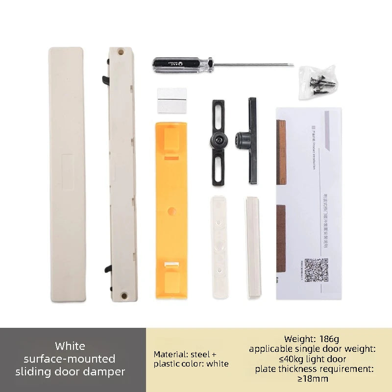 Ferme-Porte pour Porte Coulissante, Amortisseur Réglable Noir, Blanc ou Marron, vue 7