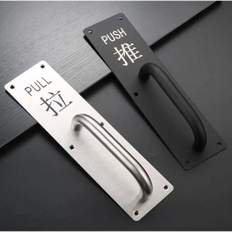 Poignée de Tirage Inox sur Plaque Ovale ou Rectangulaire, 200 à 300 mm, vue 4
