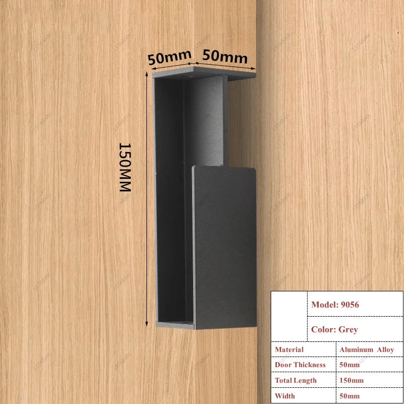 Poignée Cuvette Encastrée pour Porte Coulissante, Aluminium Noir, Blanc, Gris ou Doré, vue 5