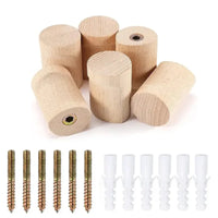 Patère Murale en Bois de Noyer ou Hêtre, Pose avec ou sans Perçage, 5 cm, vue 5