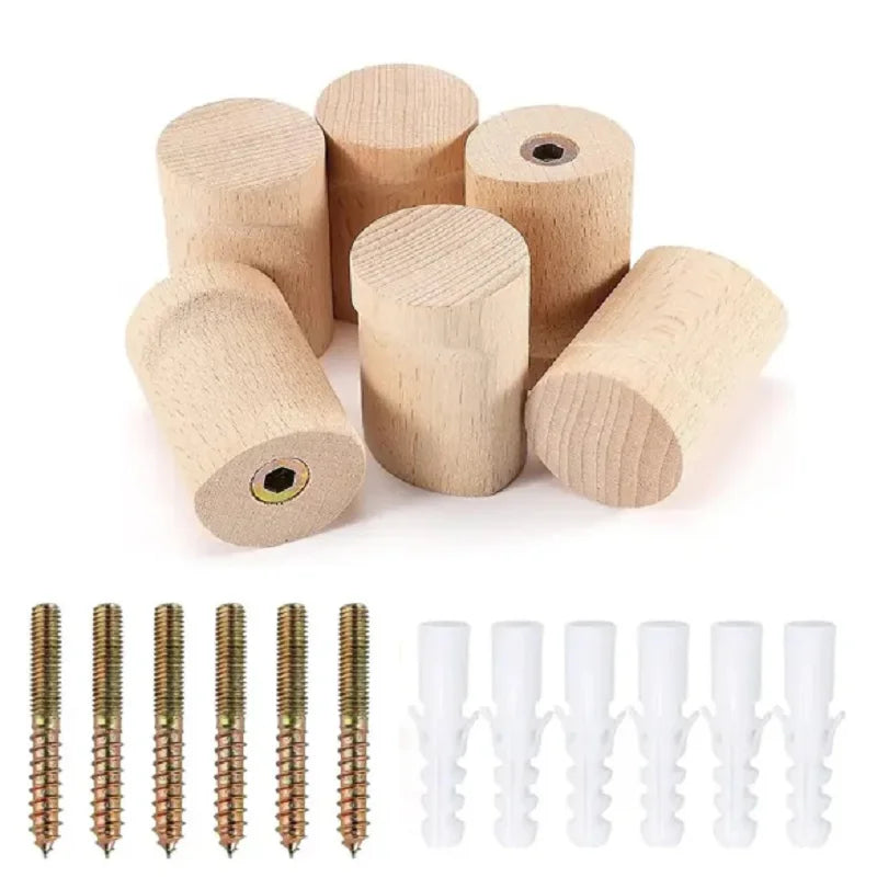 Patère Murale en Bois de Noyer ou Hêtre, Pose avec ou sans Perçage, 5 cm, vue 5