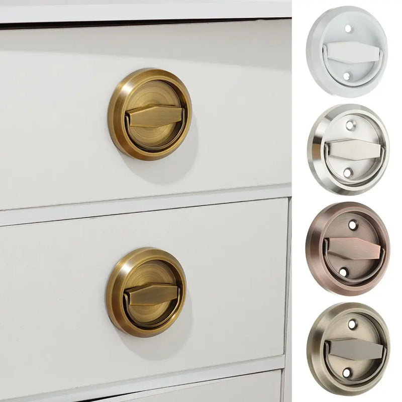 Poignée Cuvette Ronde Encastrée en Inox pour Porte Coulissante, 7 Couleurs, vue 3