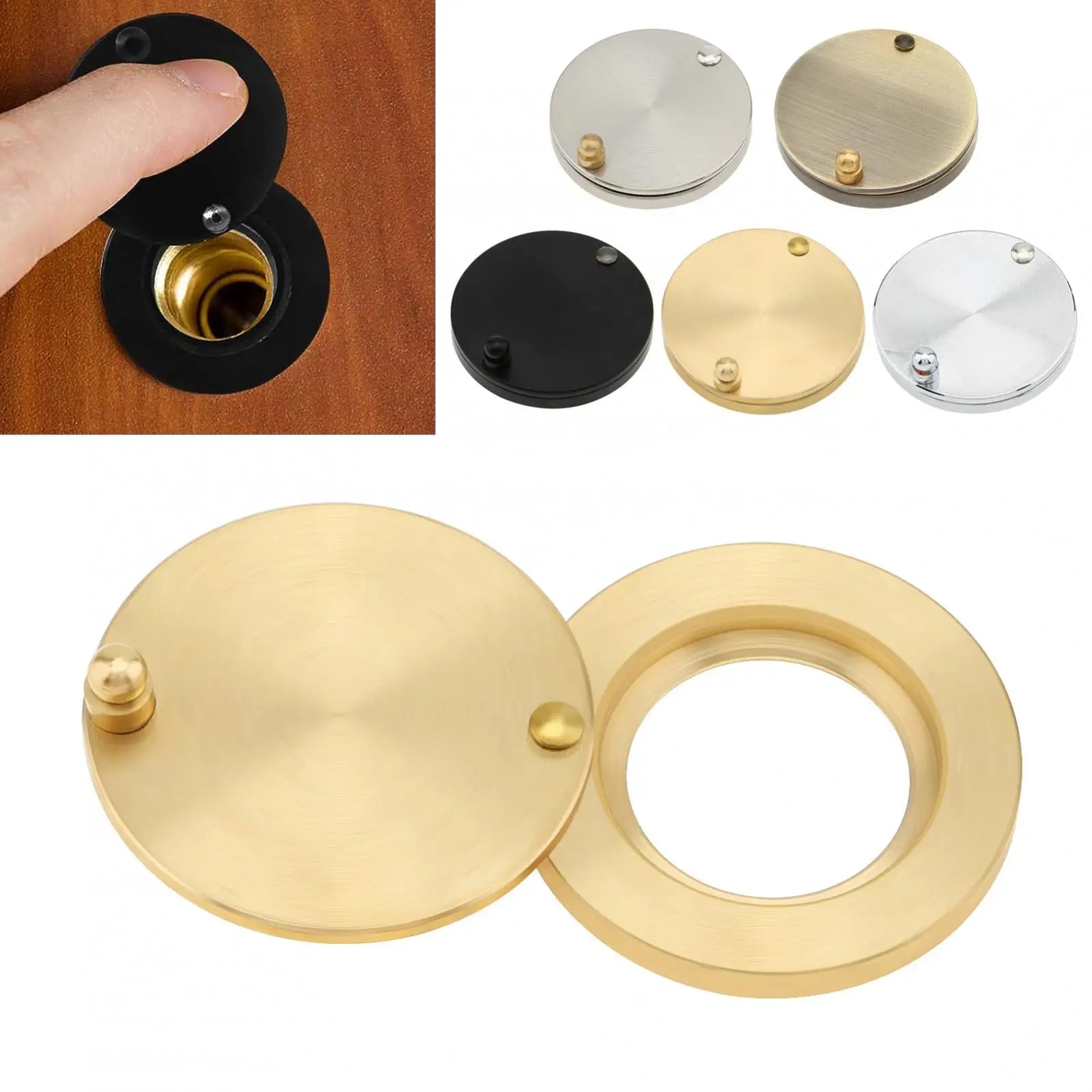Cache Judas de Porte Pivotant Autocollant, Ouverture 17 mm, 5 Finitions