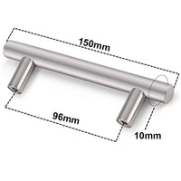Poignée de Cuisine Barre en T Inox Noire ou Argent, 64 à 320 mm, vue 23