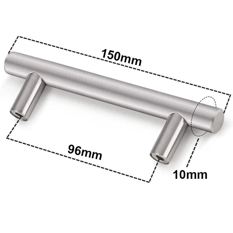 Poignée de Cuisine Barre en T Inox Noire ou Argent, 64 à 320 mm, vue 23