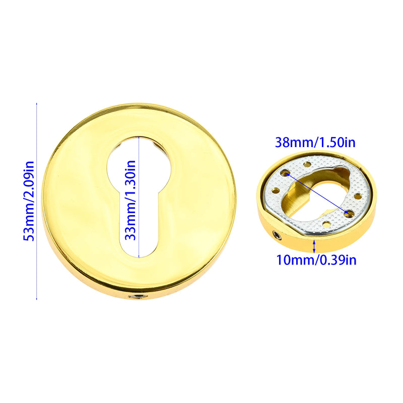 Rosace de Porte pour Cylindre Européen en Zamak, Ronde 53 mm, 8 Finitions, vue 12