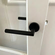 Poignée de Porte Noire en Acier Inoxydable sur Rosace, Béquille Tubulaire